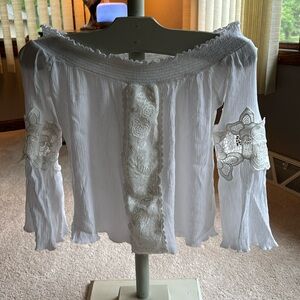 Blue Rain- off the shoulder top